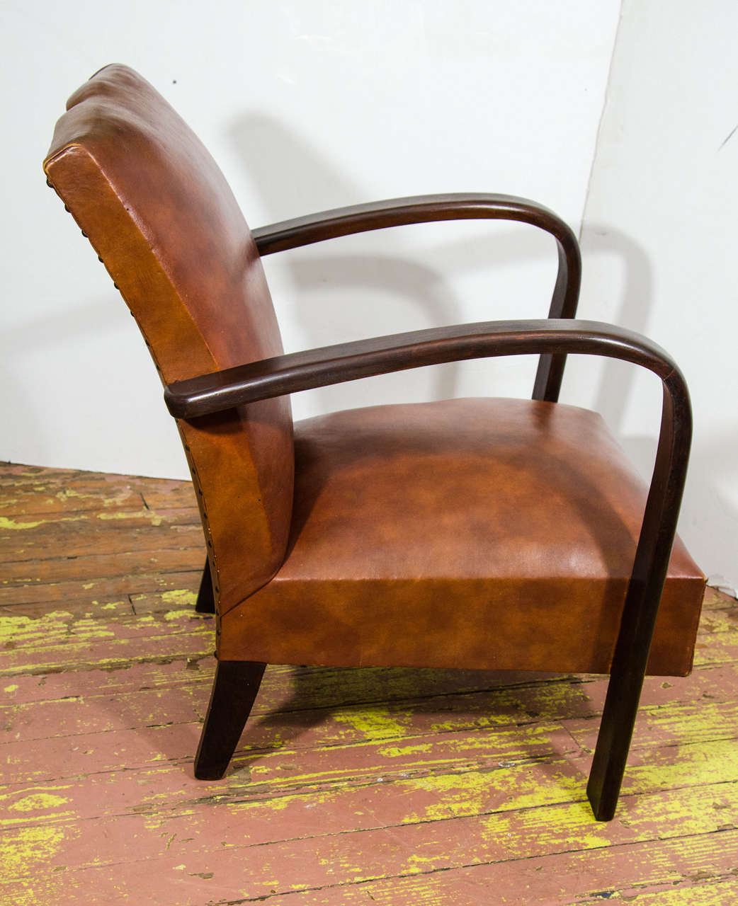 French 1940s Leather Hoop Armchairs 1